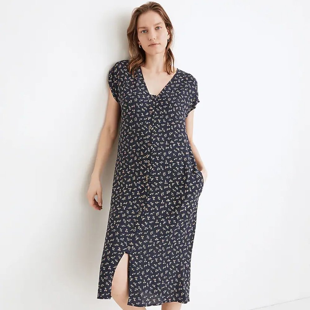 Madewell Easy Midi Dress in Spring Fling